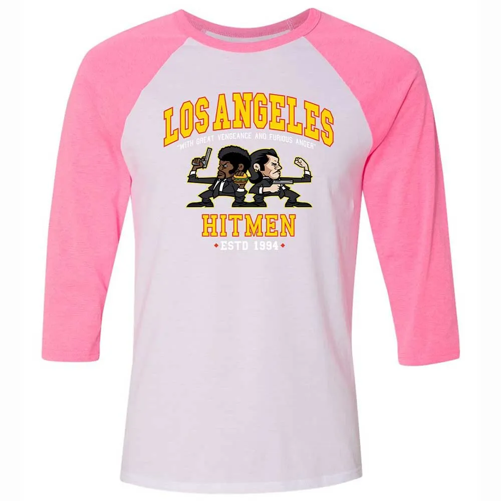 Unisex 3/4 Baseball Tee - ASYTH1AX - White/Neon Pink - 12