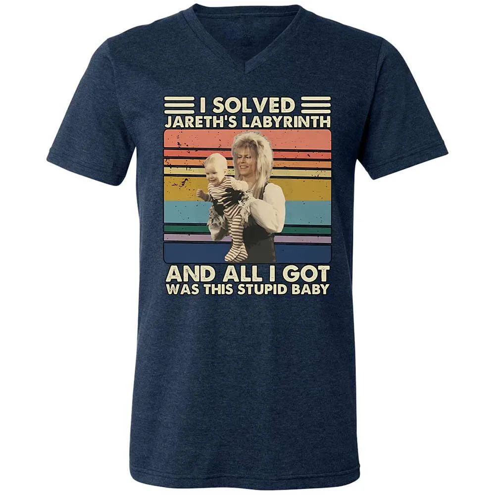 Unisex V-Neck T-Shirt - BZP1K3J1 - Heather Navy - 3