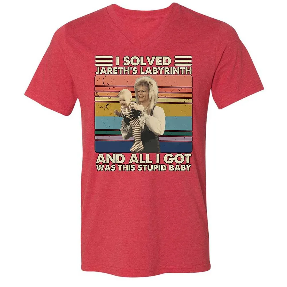Unisex V-Neck T-Shirt - BZP1K3J1 - Heather Red - 7