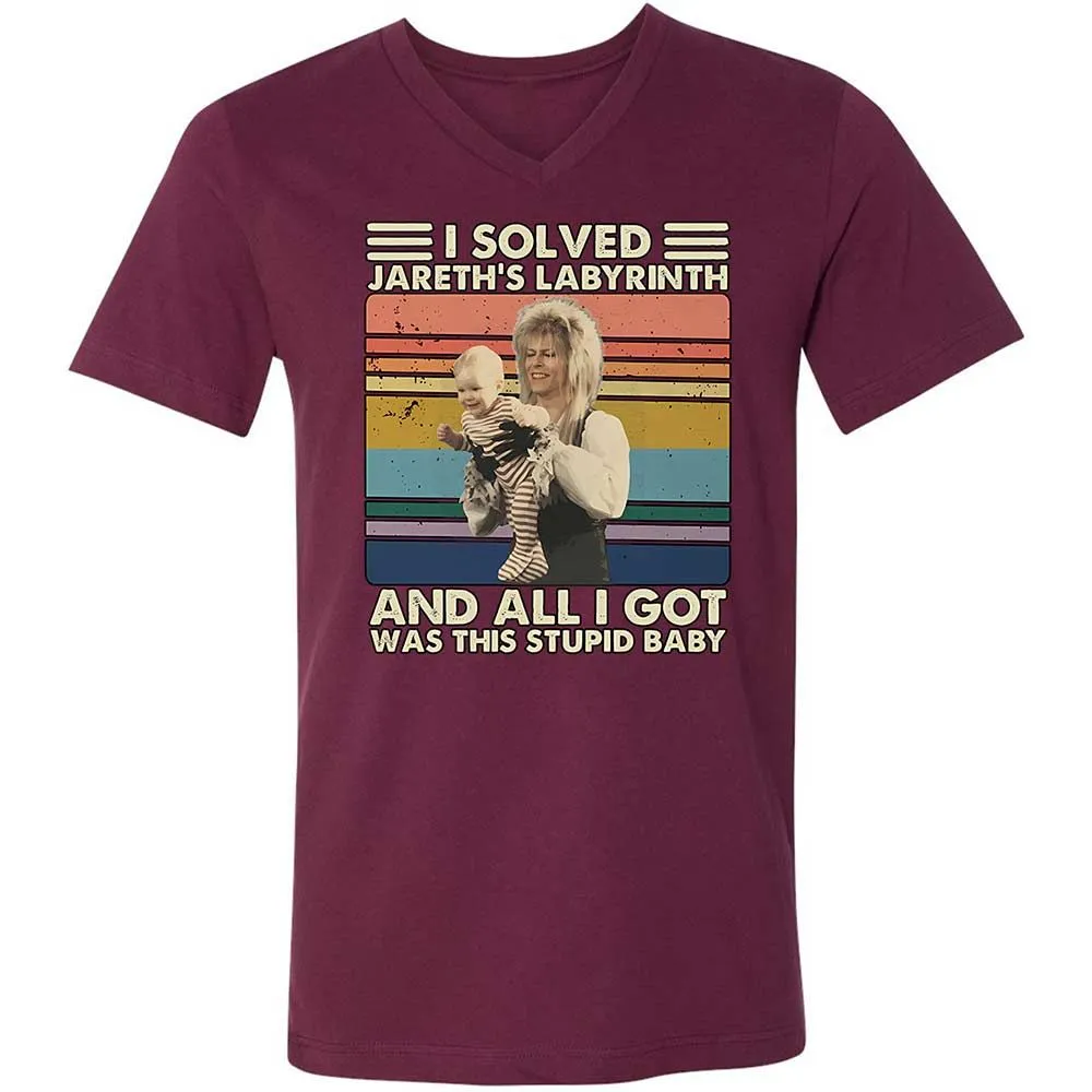Unisex V-Neck T-Shirt - BZP1K3J1 - Maroon - 8