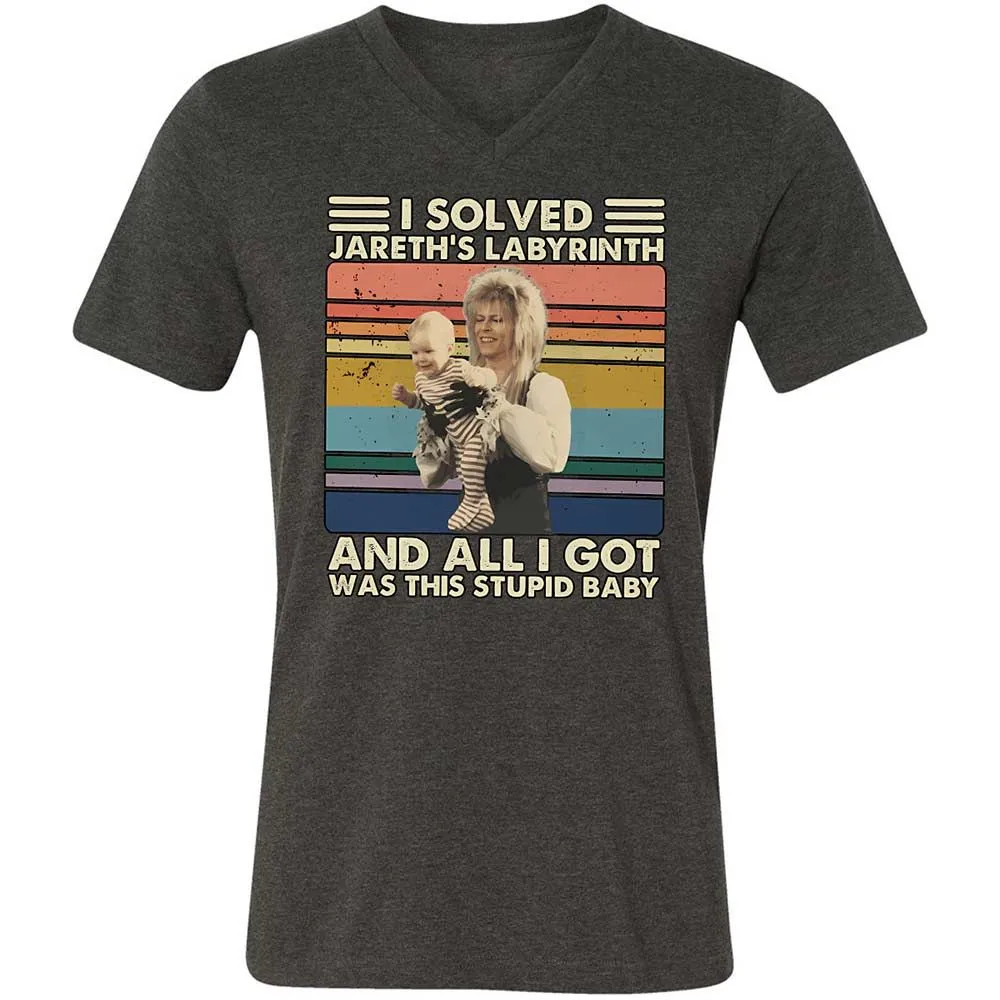 Unisex V-Neck T-Shirt - BZP1K3J1 - Dark Grey Heather - 9