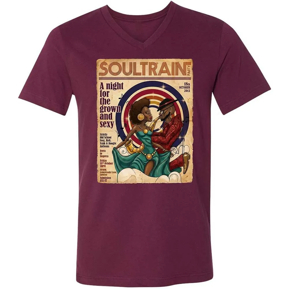 Unisex V-Neck T-Shirt - H2P2D4DT - Maroon - 8