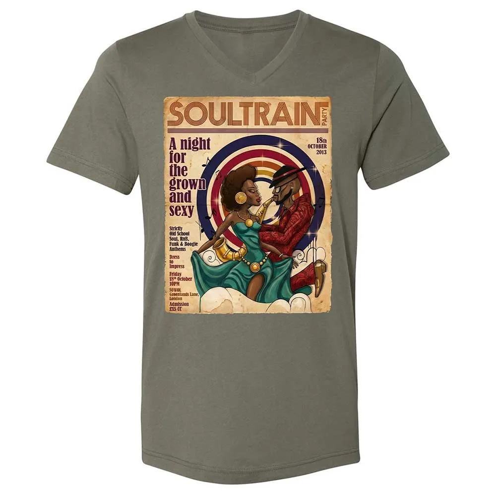 Unisex V-Neck T-Shirt - H2P2D4DT - Military Green - 11