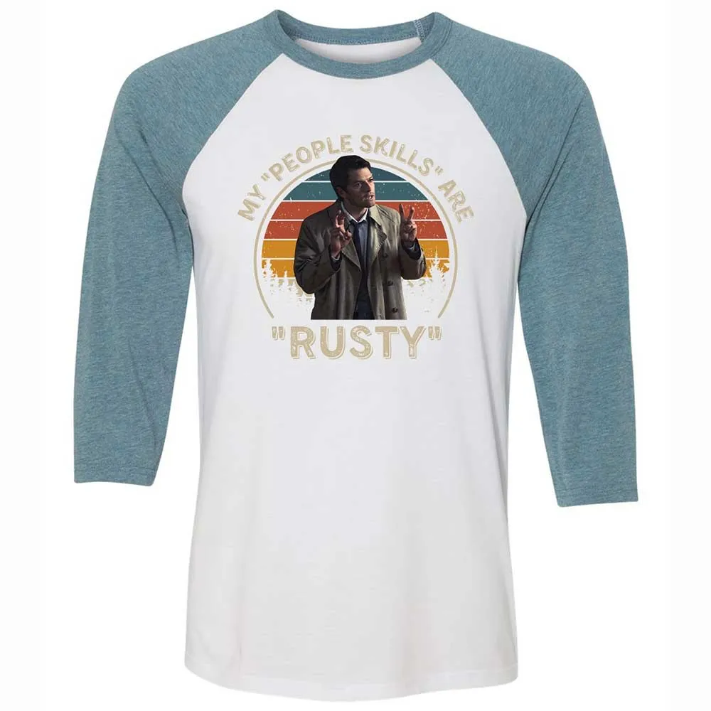 Unisex 3/4 Baseball Tee - J7MQ6F35 - White/Denim - 3