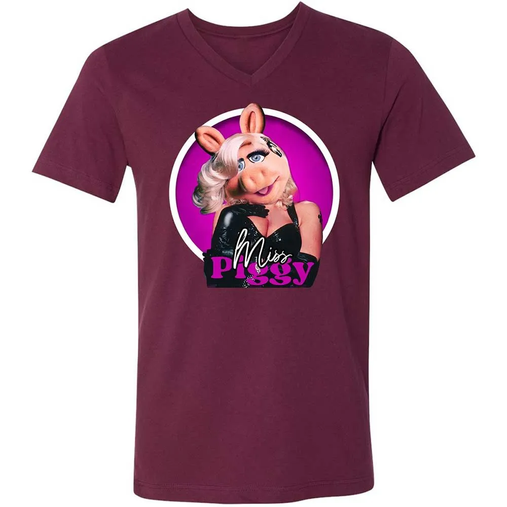 Unisex V-Neck T-Shirt - 8G4XCMEK - Maroon - 8