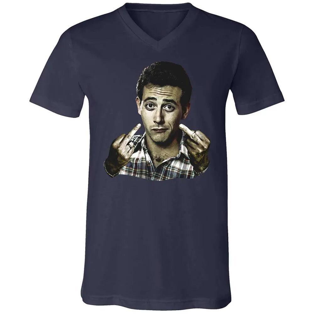 Unisex V-Neck T-Shirt - F3RYF1GF - Navy - 2