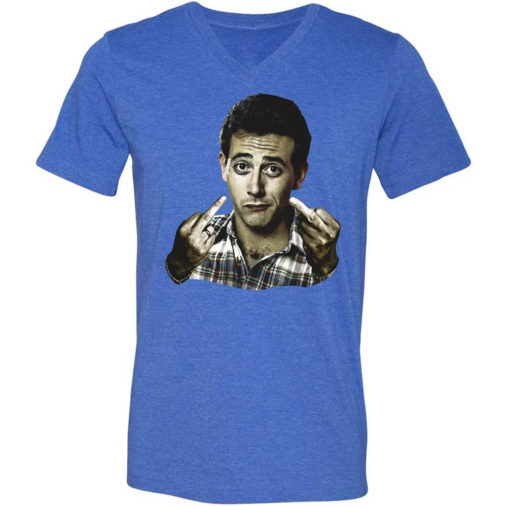 Unisex V-Neck T-Shirt - F3RYF1GF - Heather True Royal - 5