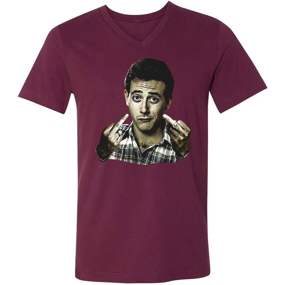 Unisex V-Neck T-Shirt - F3RYF1GF - Maroon - 8