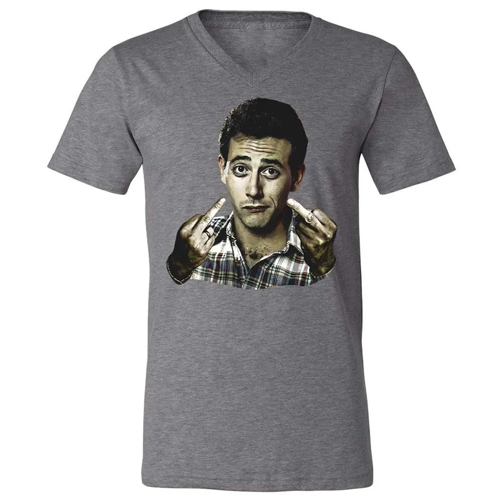 Unisex V-Neck T-Shirt - F3RYF1GF - Deep Heather - 14
