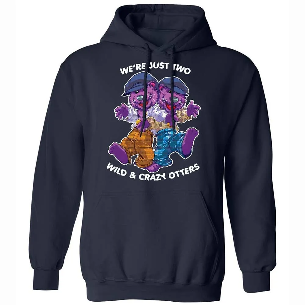 Two wild & crazy otters - Navy - 2