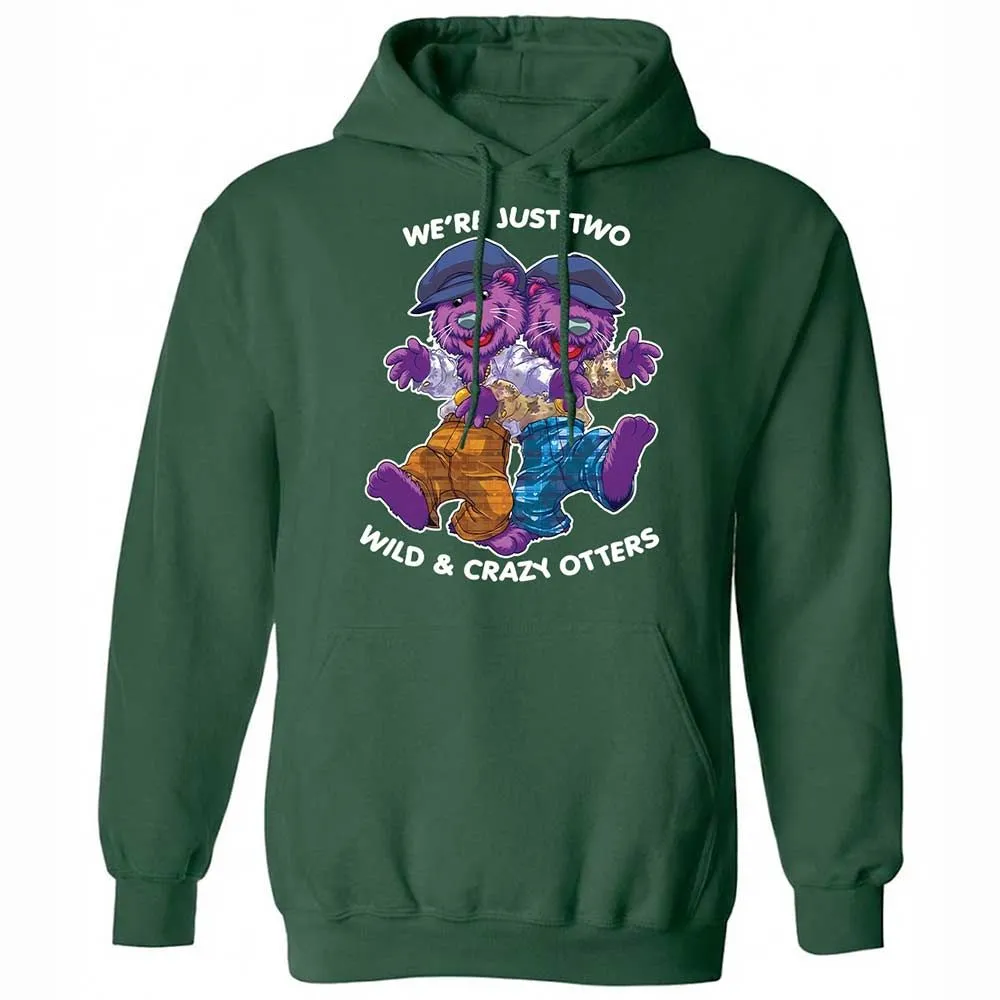 Two wild & crazy otters - Forest Green - 3