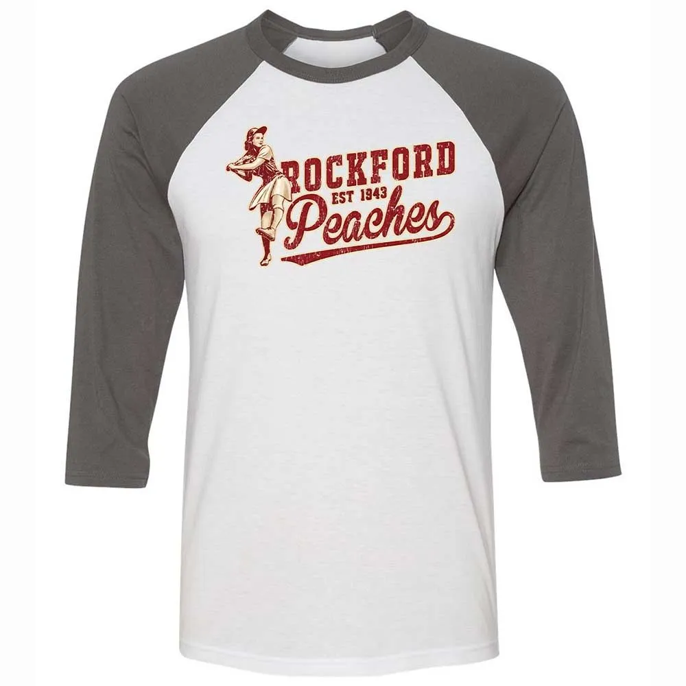 Unisex 3/4 Baseball Tee - W4MZN4BJ - White/Asphalt - 2