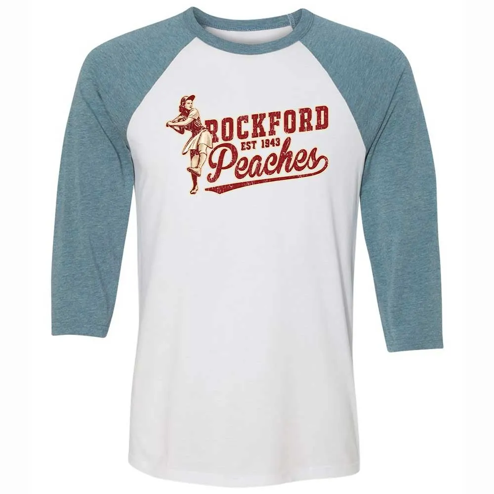 Unisex 3/4 Baseball Tee - W4MZN4BJ - White/Denim - 3