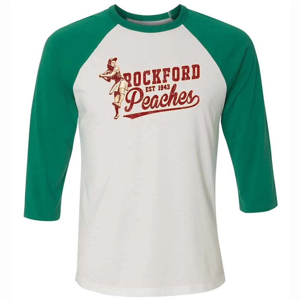 Unisex 3/4 Baseball Tee - W4MZN4BJ - White/Kelly - 6