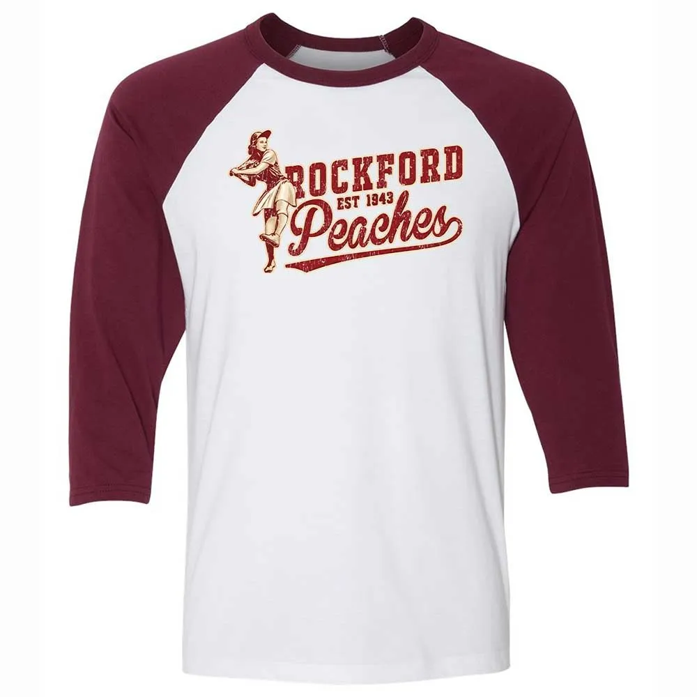 Unisex 3/4 Baseball Tee - W4MZN4BJ - White/Maroon - 7