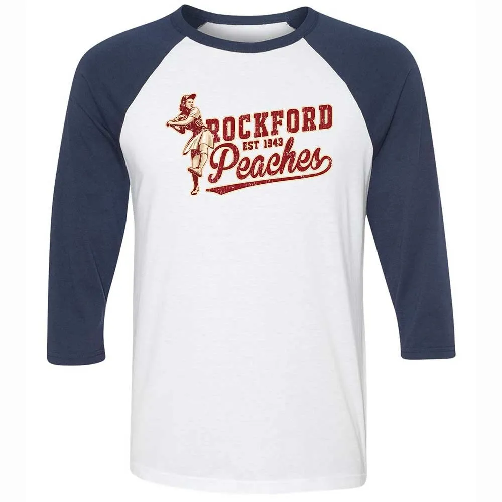 Unisex 3/4 Baseball Tee - W4MZN4BJ - White/Navy - 8