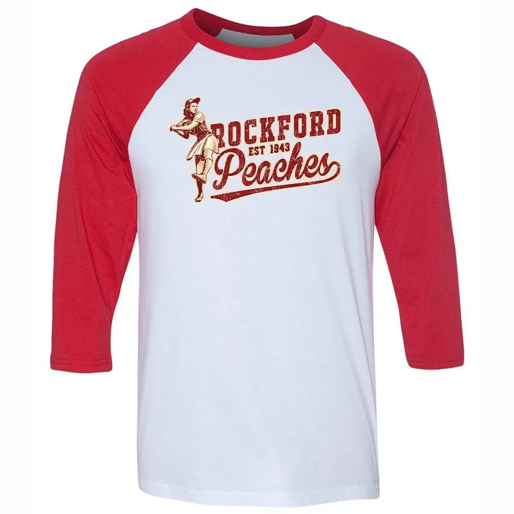 Unisex 3/4 Baseball Tee - W4MZN4BJ - White/Red - 9