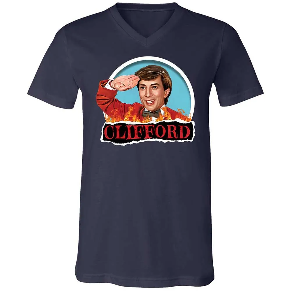 Unisex V-Neck T-Shirt - YJZTG1TV - Navy - 2