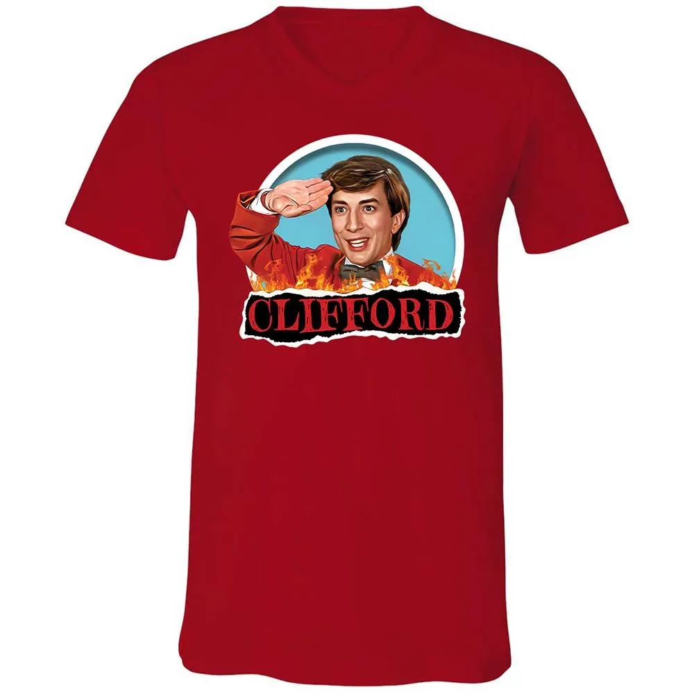 Unisex V-Neck T-Shirt - YJZTG1TV - Red - 6