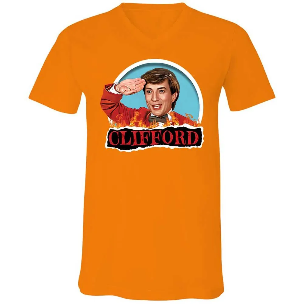 Unisex V-Neck T-Shirt - YJZTG1TV - Orange - 12