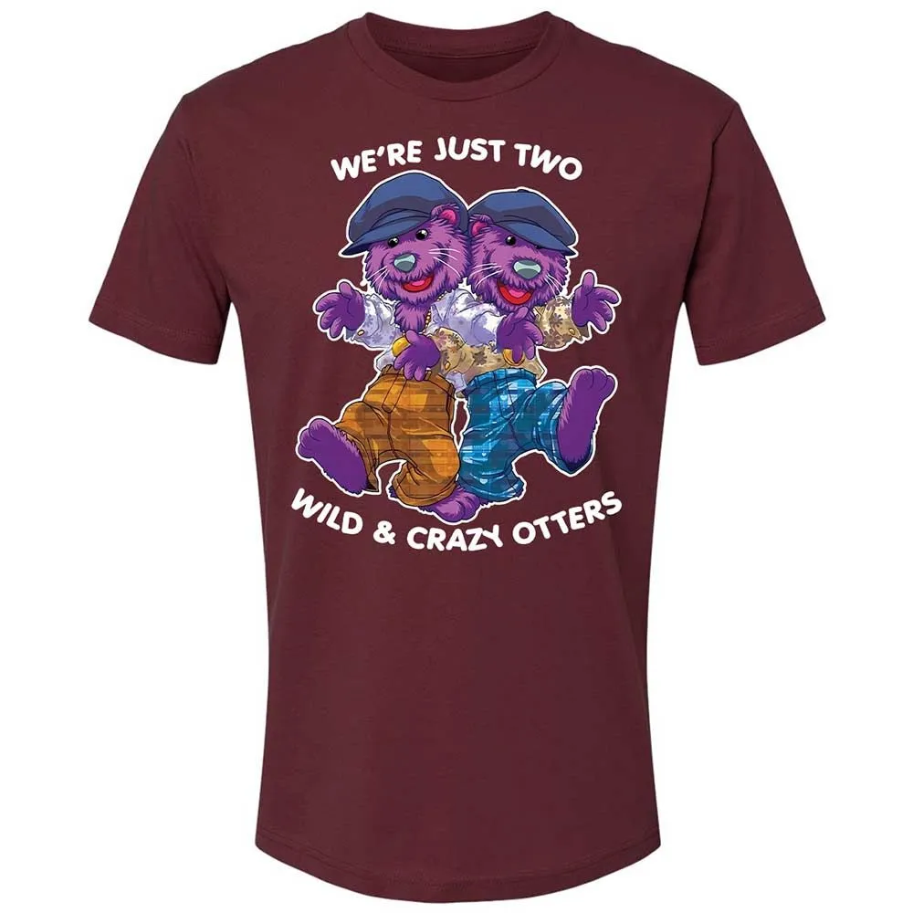 Two wild & crazy otters - Maroon - 10