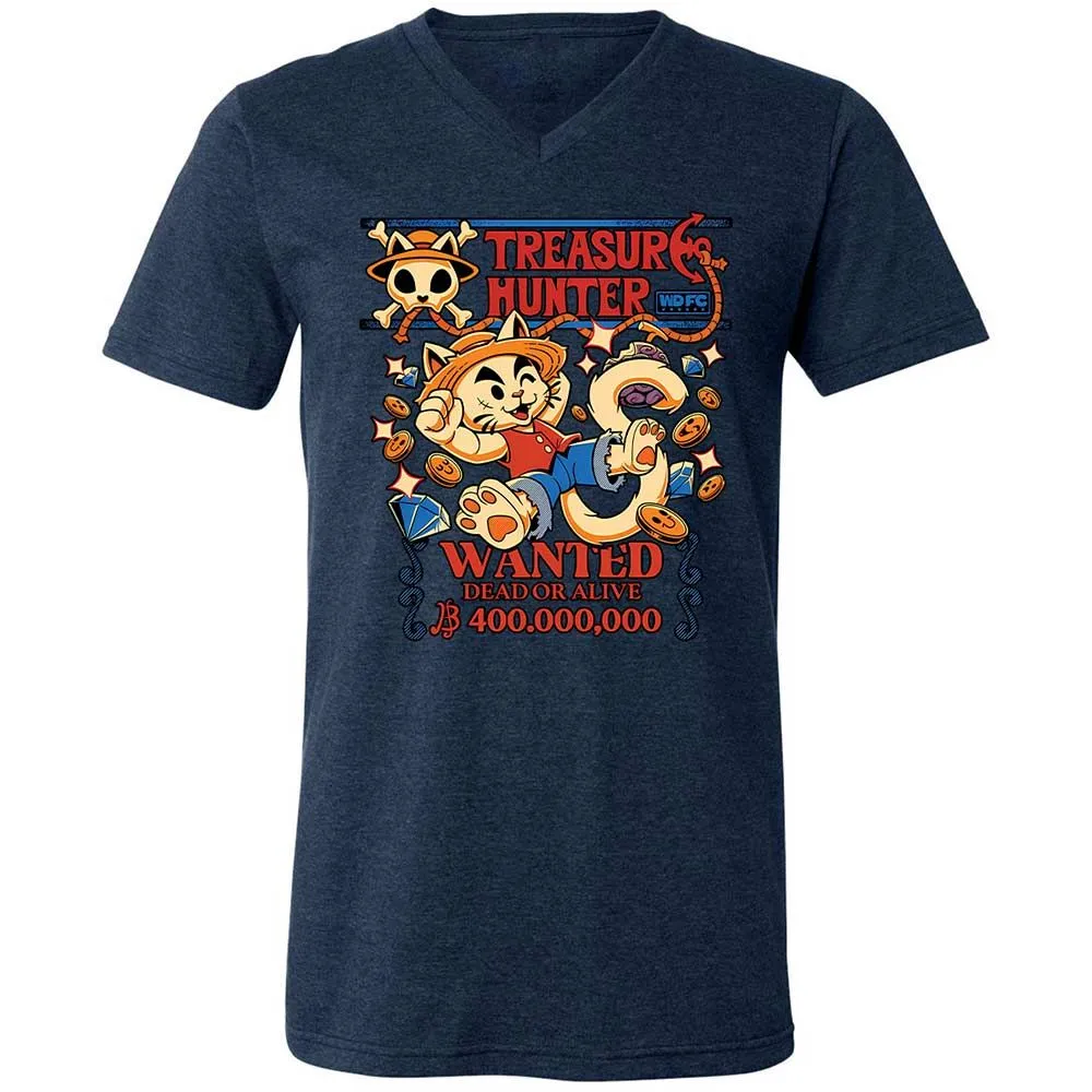 Unisex V-Neck T-Shirt - URXZNLMV - Heather Navy - 3