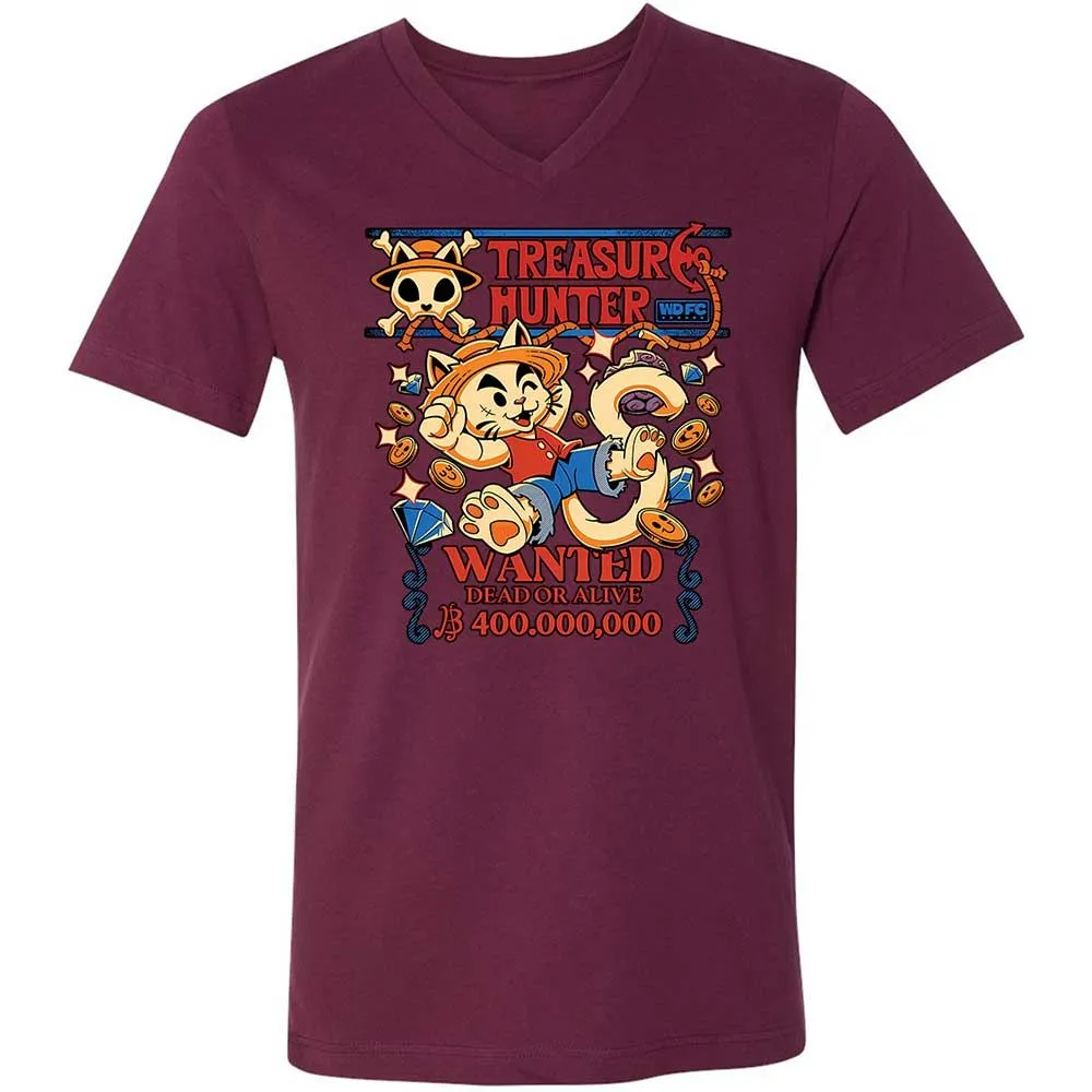 Unisex V-Neck T-Shirt - URXZNLMV - Maroon - 8