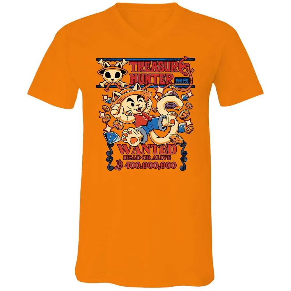 Unisex V-Neck T-Shirt - URXZNLMV - Orange - 12