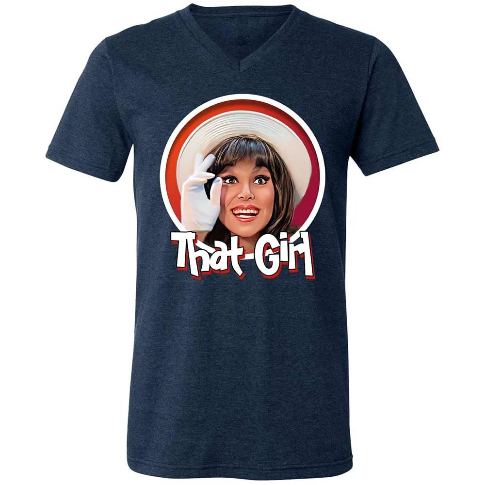 Unisex V-Neck T-Shirt - CRL9XKMP - Heather Navy - 3