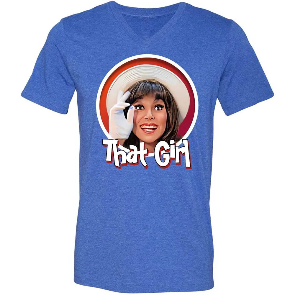 Unisex V-Neck T-Shirt - CRL9XKMP - Heather True Royal - 5