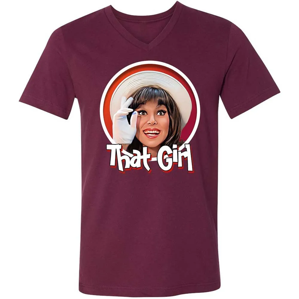 Unisex V-Neck T-Shirt - CRL9XKMP - Maroon - 8
