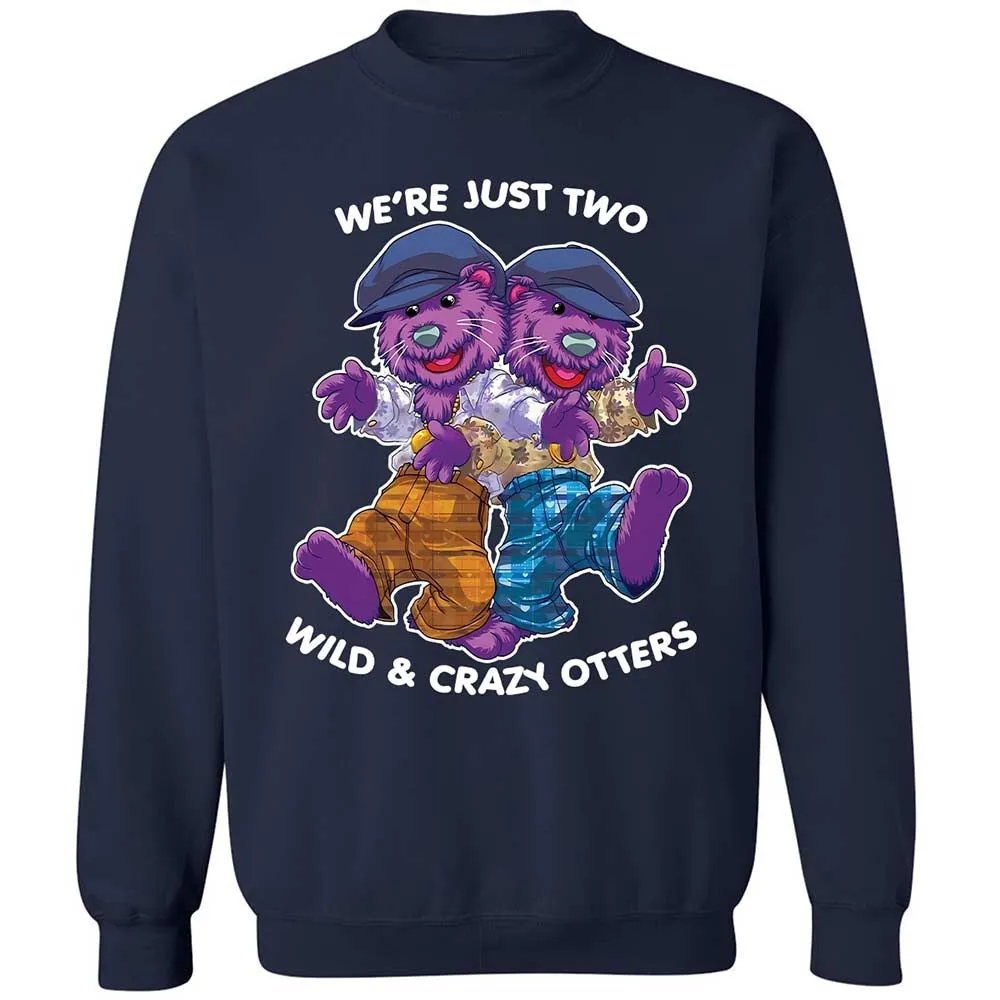 Two wild & crazy otters - Navy - 2