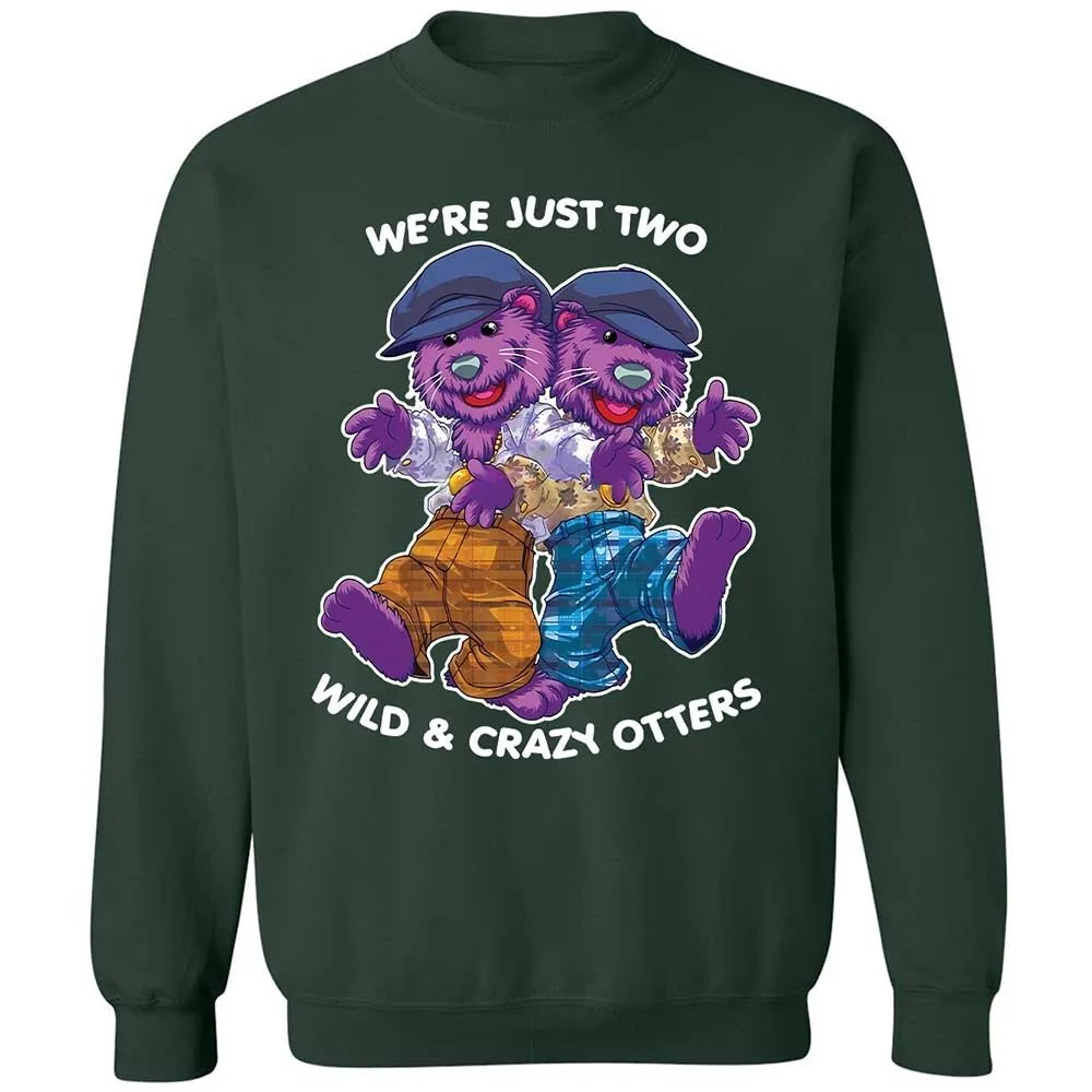 Two wild & crazy otters - Forest Green - 5