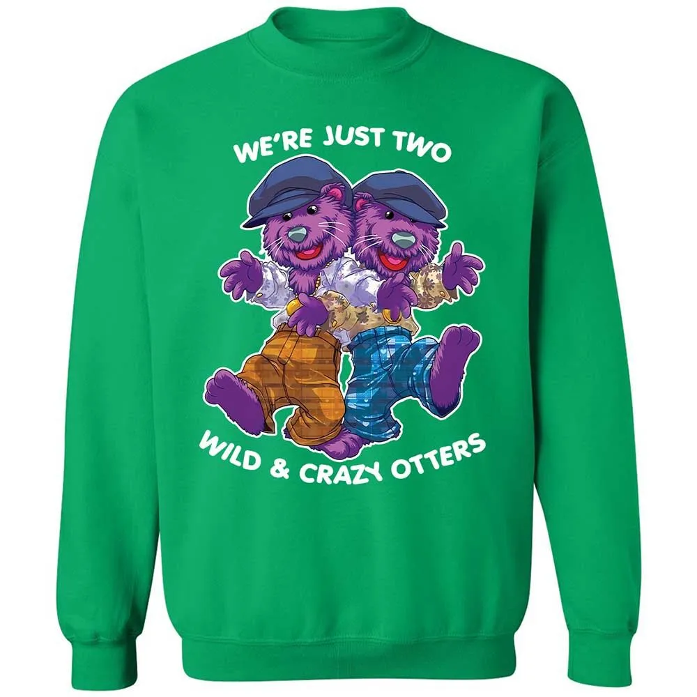 Two wild & crazy otters - Irish Green - 13