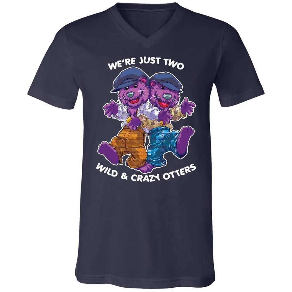 Two wild & crazy otters - Navy - 2