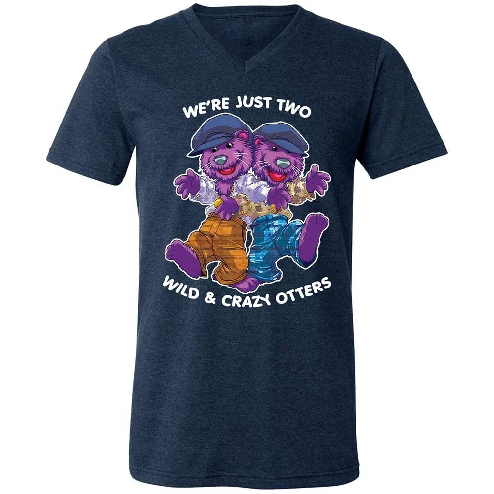 Two wild & crazy otters - Heather Navy - 3