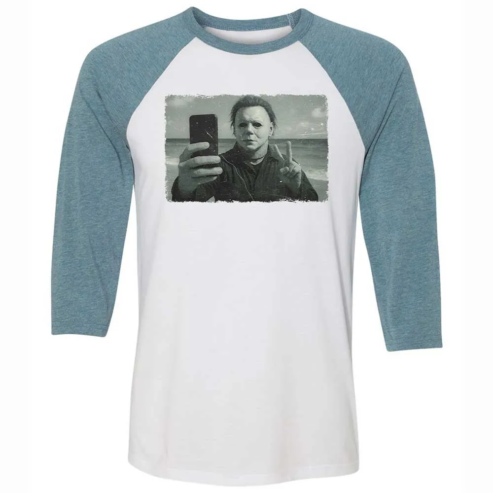 Unisex 3/4 Baseball Tee - 8VNXU8HL - White/Denim - 3