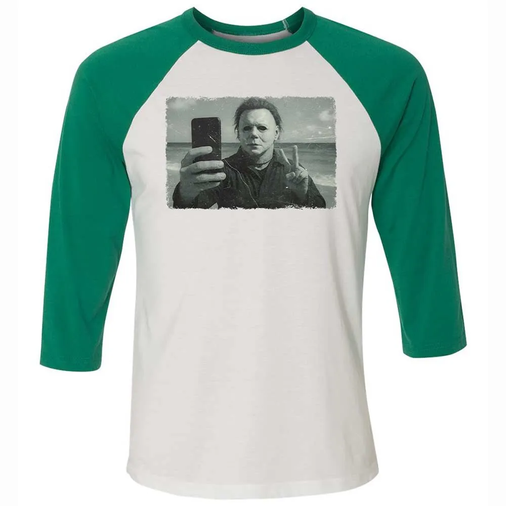 Unisex 3/4 Baseball Tee - 8VNXU8HL - White/Kelly - 6