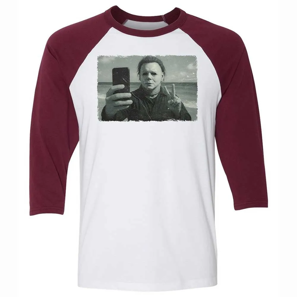Unisex 3/4 Baseball Tee - 8VNXU8HL - White/Maroon - 7