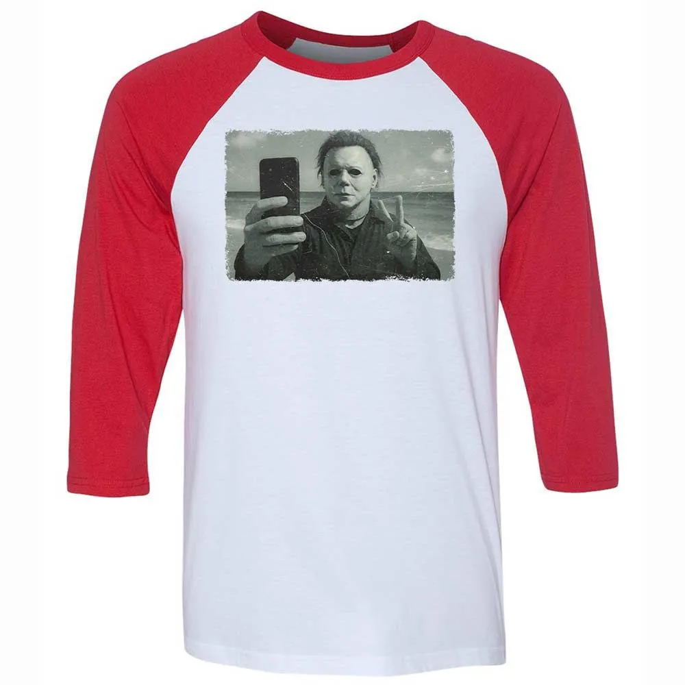 Unisex 3/4 Baseball Tee - 8VNXU8HL - White/Red - 9