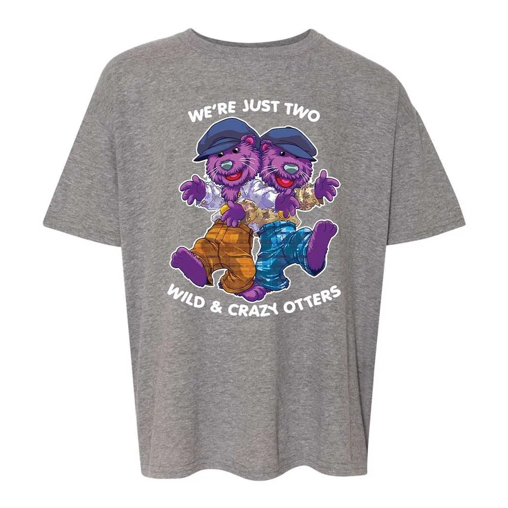 Two wild & crazy otters - Graphite Heather - 12