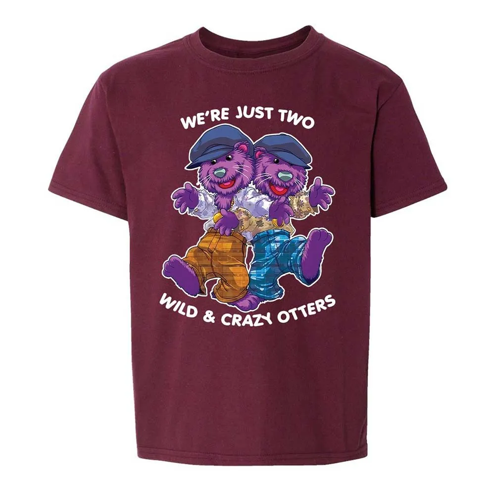 Two wild & crazy otters - Maroon - 14