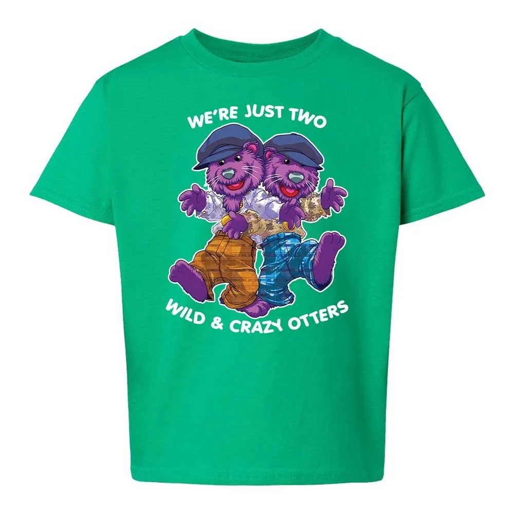 Two wild & crazy otters - Irish Green - 16
