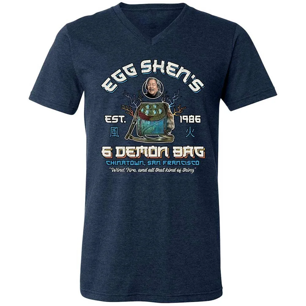 Unisex V-Neck T-Shirt - 7S2TJATG - Heather Navy - 3
