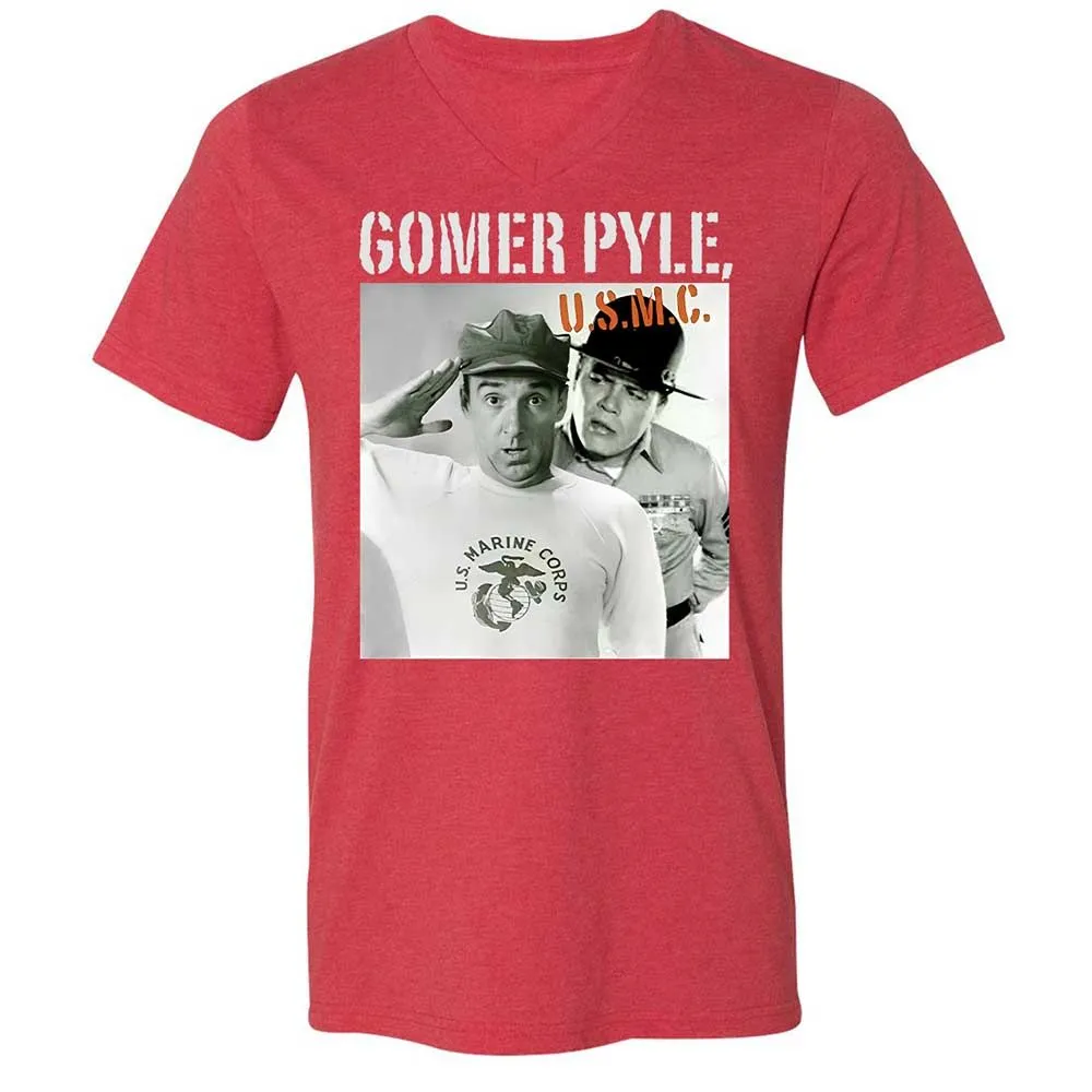 Unisex V-Neck T-Shirt - AB1K4EEC - Heather Red - 7
