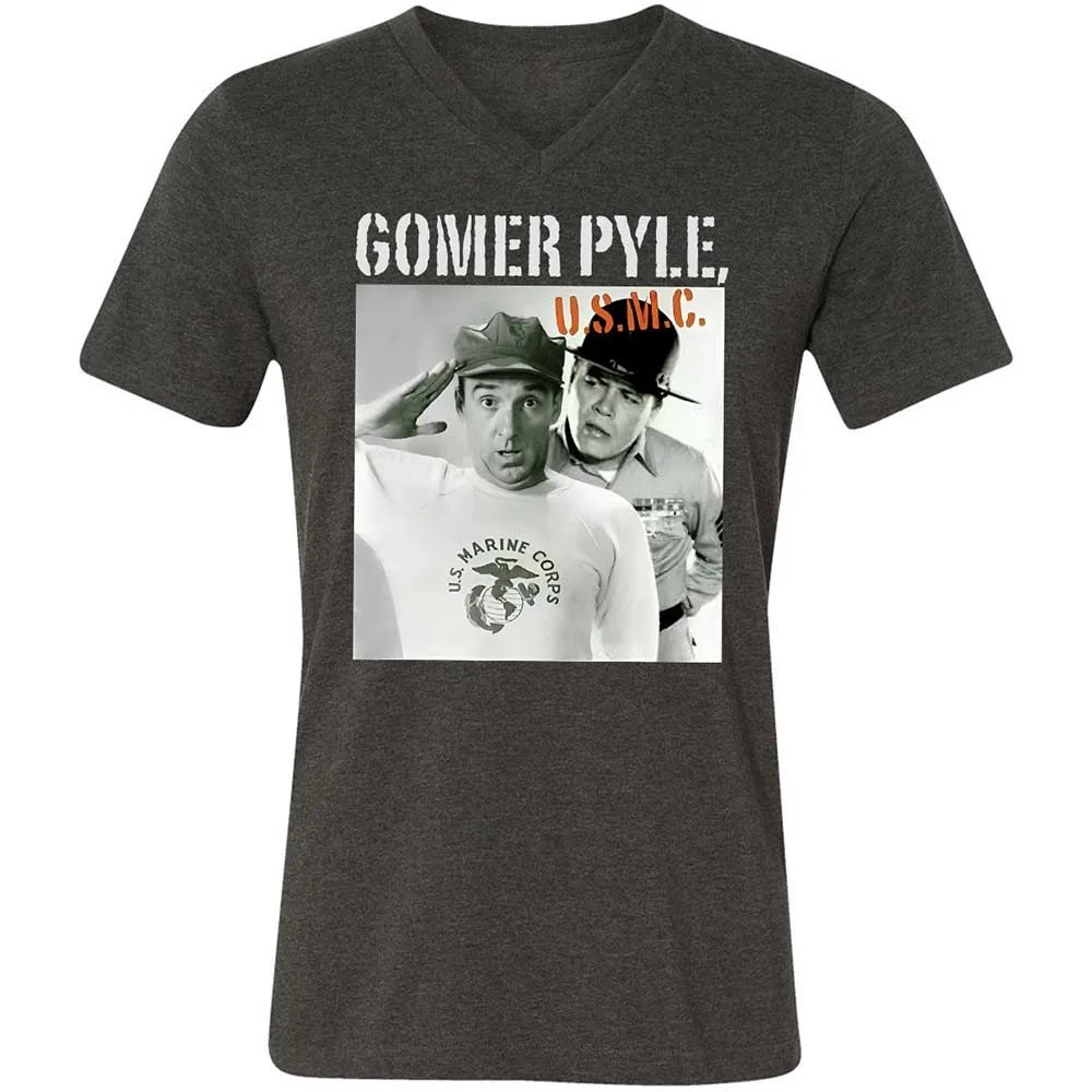 Unisex V-Neck T-Shirt - AB1K4EEC - Dark Grey Heather - 9
