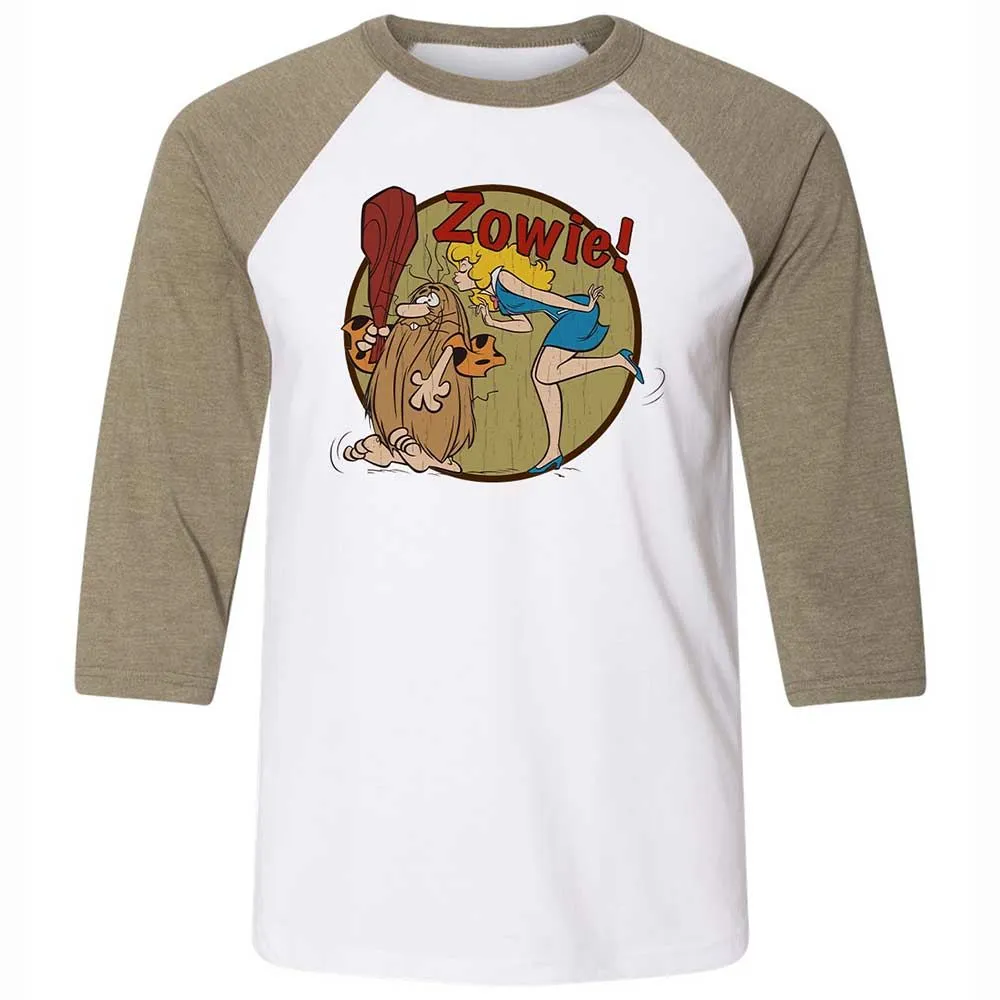 Unisex 3/4 Baseball Tee - KZCTSA4S - White/Heather Olive - 4