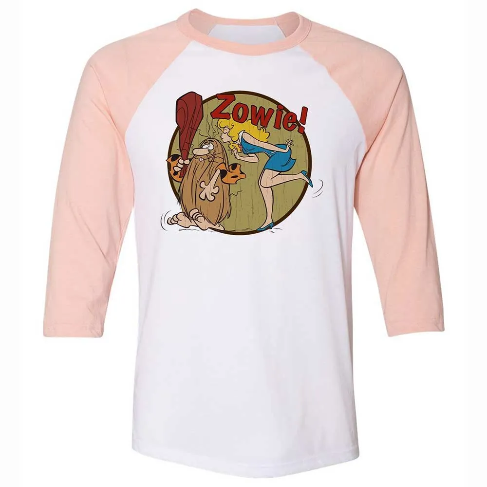 Unisex 3/4 Baseball Tee - KZCTSA4S - White/Heather Peach - 5