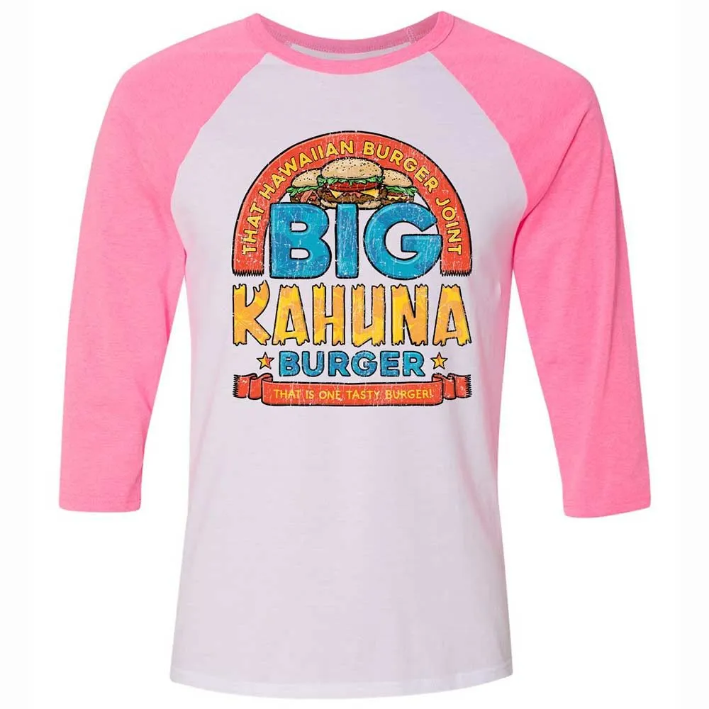 Unisex 3/4 Baseball Tee - NSJUP5DV - White/Neon Pink - 12