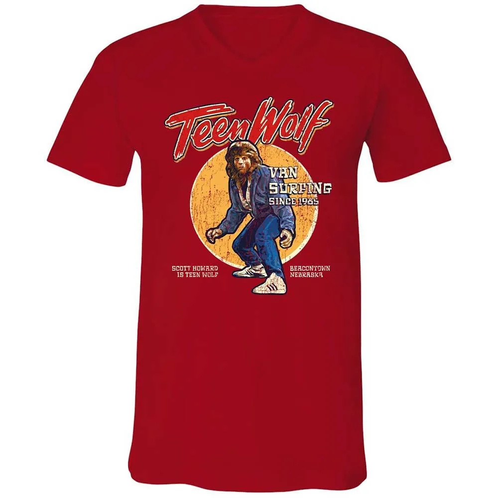 Unisex V-Neck T-Shirt - R9XFT5J6 - Red - 6